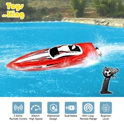 Rc Boat Remote Control Radio 2.4G Double Motor High-Speed ​​Speedboat Pang-batang Race Boat Water Competitive Outdoor Kids Toys Boy