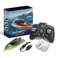 ʻO Mini RC Boat 5km/h Radio Remote Controlled High Speed ​​Ship me LED Light Palm Boat Summer Water Toy Pool Toys Nā Hoʻohālike Nā makana.