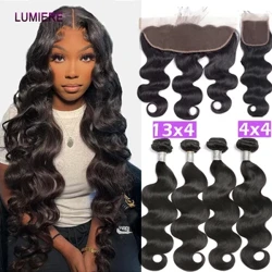 28 32 40 colių Body Wave žmogaus plaukų ryšuliai su užsegimu priekiniais Peru plaukų ryšuliais su Closure Remy 100 % žmogaus plaukų priauginimu
