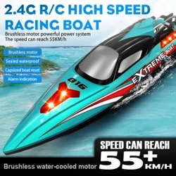 55 km/u Hoge Snelheid Racing Boten HJ816 Borstelloze Rc Boot 2.4Ghz Professionele Afstandsbediening Model Speedboot VS WLtoys WL916 Speelgoed