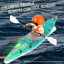 HC 810 RTR 2.4G RC Σκάφος Πολύχρωμο κουπί Τηλεχειριστήριο Κωπηλασίας Φώτα LED 360 Driving Dual Modes Αδιάβροχο πλοίο Υποβρύχιο