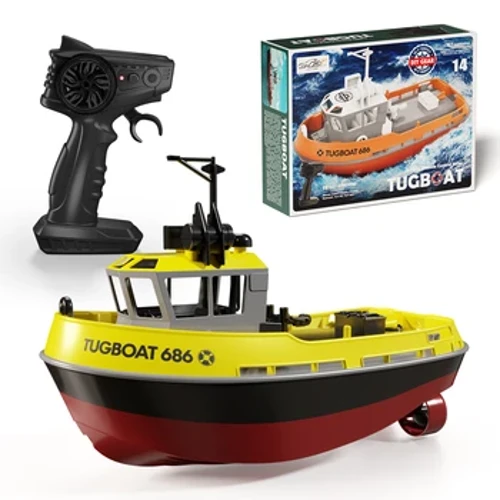 NOU 686 RC Barcă 1/72 Puternic Dual Motor Barcă Radio Control fără fir 2.4G Telecomandă Electrică Remorcher Model Jucării pentru băiat