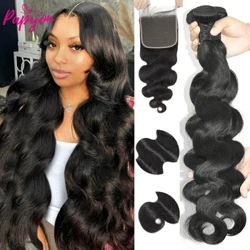 Bundle Body Wave so zapínaním 5x5 zväzky brazílskych ľudských vlasov s predlžovaním vlasov 3/4 zväzky so zapínaním