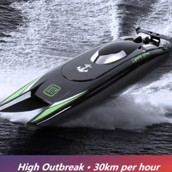 2,4 g 30 km/h Doppelmotor Ferngesteuertes Boot Hochgeschwindigkeits-Schnellboot Kinder-Rennboot Wassersport Jungenspielzeug Geburtstagsgeschenk
