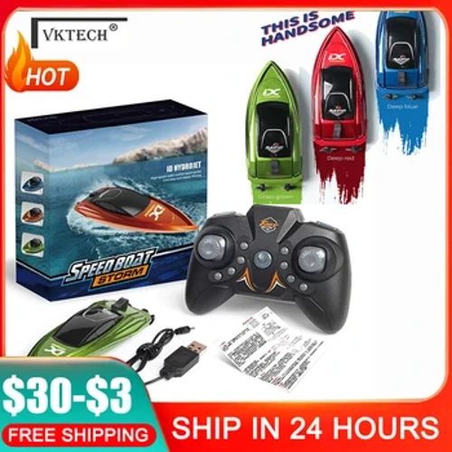 805 Mini RC Boat Radio Fjernkontrollert Én-knapps Shift Advarsel for lavt batteri kollisjonssikker Vanntett RC hurtigbåtmodell