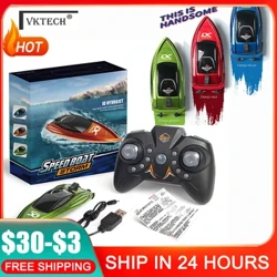 805 Mini RC Boat Radio Fjärrstyrd enknappsväxling Lågt batteri Varning Krockbeständig Vattentät RC Speedboat Model