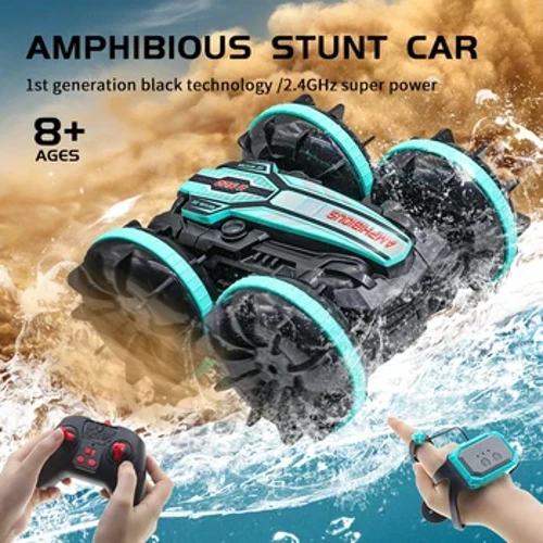 Amfibi RC Mobil Remote Control Stunt Mobil Kendaraan Dua Sisi Flip Drift Drift Rc Mobil Mainan Luar Ruangan untuk Anak Laki-laki Hadiah Anak