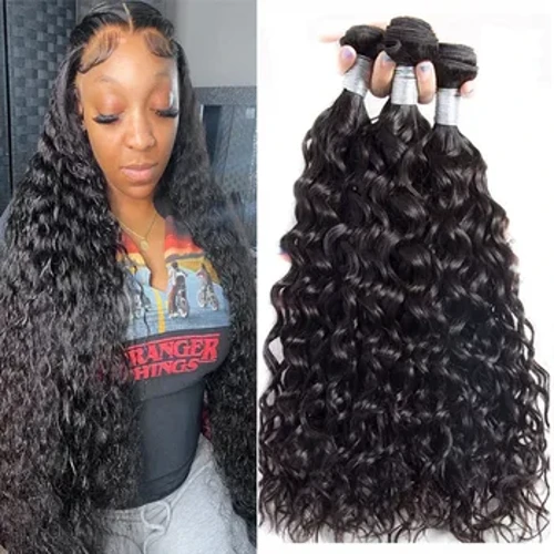 Water Wave Bundle Curly Human Hair Bundles Brazilian Weaving 26 28 30 32 Inch Natural na Buhok ng Tao Remy Raw Virgin Hair 100 Human
