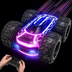 Sinovan auto na daljinsko upravljanje za dječake 4-7, 2.4GHz Rc Stunt auto za djecu, 360° rotirajući dvostrani RC auto sa svjetlima