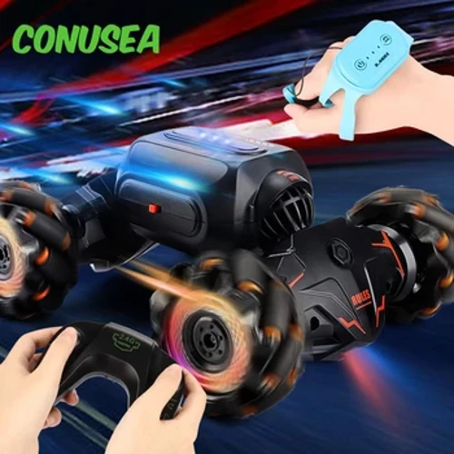 4WD Rc Stunt Car 2.4G Remote Control Cars Radio controlled Racing Watch control Rotation Twist hula mea pāʻani no nā keikikāne keiki makana