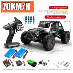 16103Pro 1:16 4WD RC automobilis su LED 2,4 g nuotolinio valdymo automobiliais 70 km/h didelio greičio dreifo monstrų sunkvežimis vaikams vs wltoys 144001 žaislai