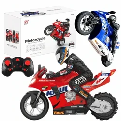 Yangi 1:16 Rc mototsiklining yuqori tezlikda driftli aylanma stunt tik turgan stunt balansi masofadan boshqariladigan mototsikl masofadan boshqarish pulti o'yinchoq