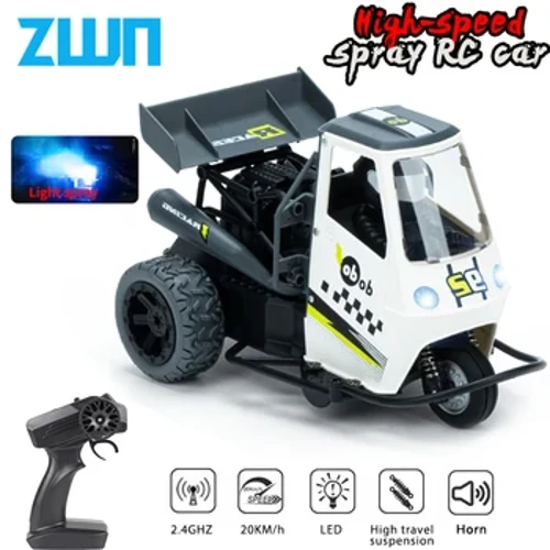ZWN S915 Three Wheels RC Motorcycle With Light Spray 2.4G Remote Control Electric High Speed ​​Emulation Motorsiklo Mga Laruan Para sa Mga Bata