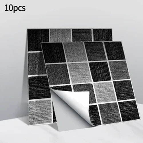 Adesivos de azulejo de cristal mosaico 3d, azulejos de parede autoadesivos para cozinha, quarto, banheiro, adesivos à prova d'água diy com 10 peças
