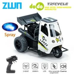 ZWN S915 3 Bánh Xe RC Có Đèn Xịt Điều Khiển Từ Xa 2.4G Điện Thi Đua Tốc Độ Cao Xe Máy Đồ Chơi dành Cho Trẻ Em