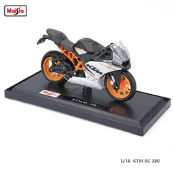 Atgynyrchiadau beic modur graddfa 1:18 Maisto KTM RC 390 gyda manylion dilys beic modur Tegan anrheg casgliad model