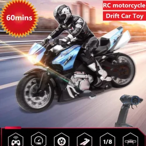 Héichgeschwindeg Fernsteierung RC Stunt Motorrad 360 Grad Rotatioun Drift Auto 60min Fuert Racing Motorrad RC Motorrad Spillsaachen Modell