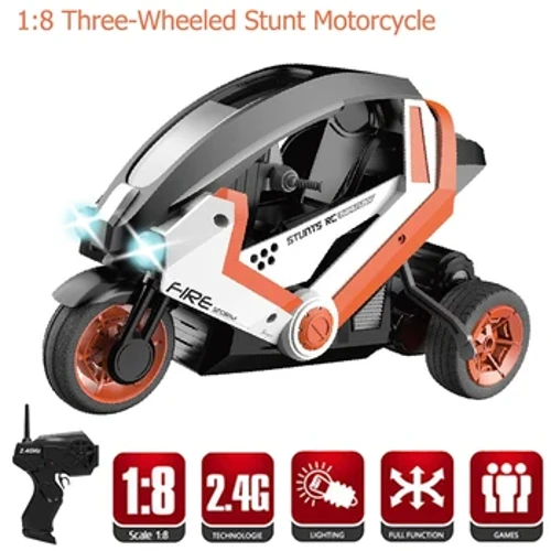 2.4GHZ Three Wheel RC Drift Motorcycles Toys for Boys 1/8 Electric Motor RC Cars High Speed Racing 4CH Remote Control Racing Car
