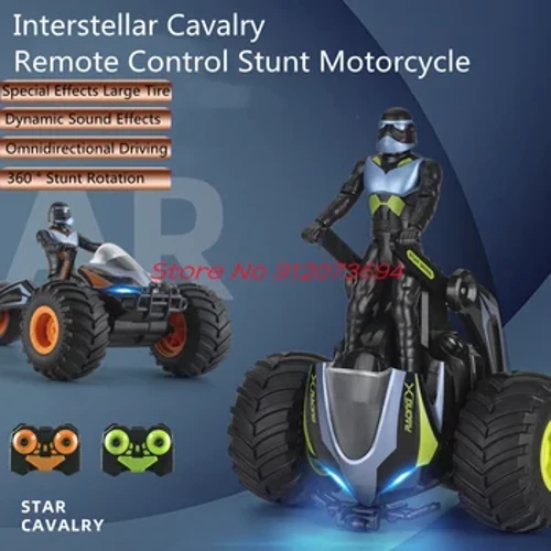 Dual Mode Deformation High Speed ​​Remote Control Motorcycle 30Mins Cool Beliichtung a Sound Effekt 360 ° Rotéierend RC Tricycle Auto