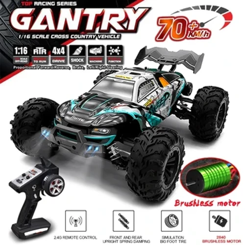 16101PRO off-road de alta velocidade com cupê de caminhão 1:16 sem escova, 4WD, motor sem escova, chassi de nível profissional RC carro rápido
