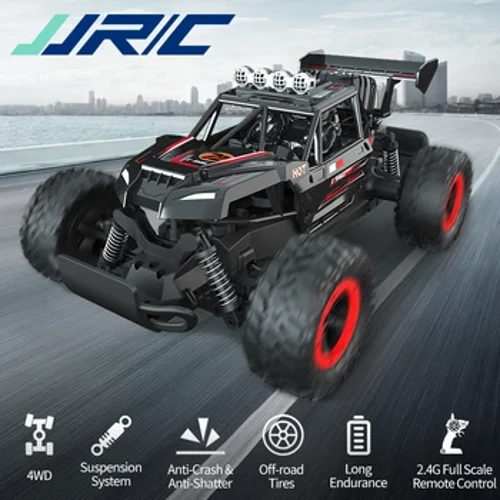 JJRC Q102 2.4 Ghz 4WD RC ravan trkaći kamion sa svjetlom 1:14 daljinski upravljač Dirt Bike brzi terenski automobil Dječji RC igračka Dječak Poklon