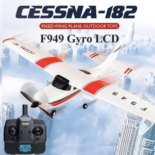 WLtoys 2.4G F949 LCD Versão RC Avião Cessna 182 3D6G 3Ch Avião de asa fixa Drone externo RTF com giroscópio e presente noturno