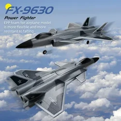 Fx9630 rc avião j20 lutador avião de controle remoto anti-colisão planador de cabeça de borracha macia com design de bueiro aeronaves rc brinquedos