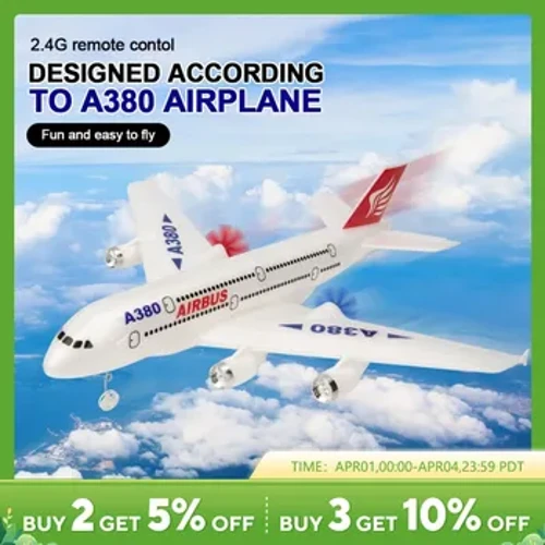 Airbus A380 RC Repülőgép 2.4G Fix Szárnyú Boeing 747 Távirányítós Repülőgép Kültéri RC Repülőmodell Játékok Gyermek fiúknak