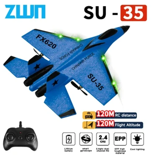 RC Máy Bay SU35 2.4G Có Đèn LED Máy Bay Điều Khiển Từ Xa Bay Mô Hình Tàu Lượn Xốp EPP Đồ Chơi Dành Cho Trẻ Em Quà Tặng VS SU57 Máy Bay