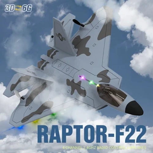 2024 nouveau F22S 2.4G 4CH 3D6G RC avion Raptor F22 avion de guerre WLtoys A180 Version améliorée lumière LED avec Gyroscope jouets de porte