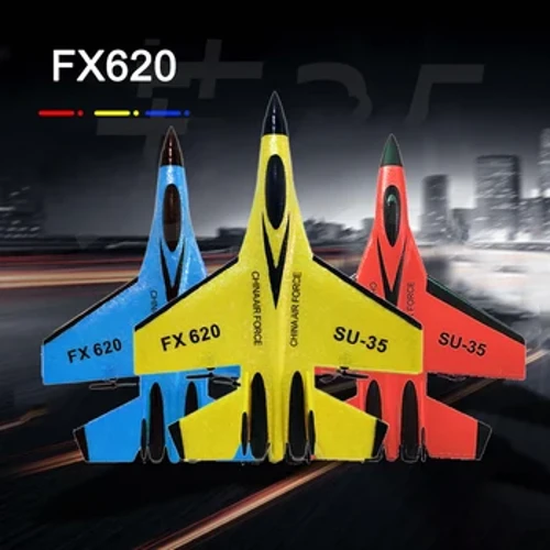 RC Pesawat SU35 2.4G Pesawat Remote Control Model Terbang Glider Pesawat Busa SU-35 dengan LED Outdoor Mainan Anak Anak Hadiah