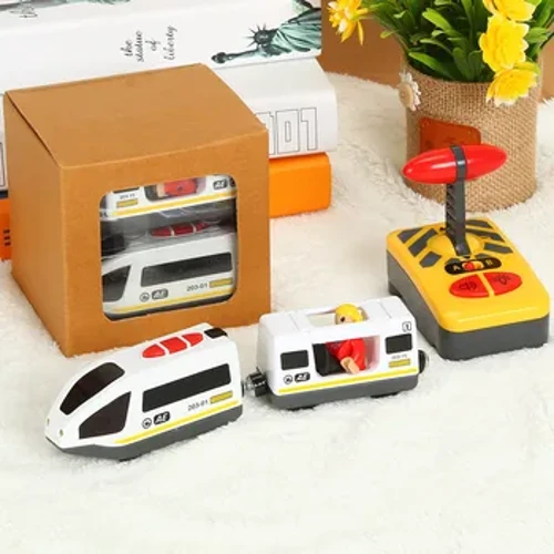 RC Điện Xe Lửa Bộ Đồ Chơi Cho Trẻ Em Ô Tô Diecast Khe Đồ Chơi Phù Hợp Với Tiêu Chuẩn Bằng Gỗ Đường Ray Xe Lửa Đường Sắt Pin giáng Sinh Trem Bộ