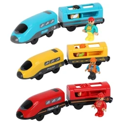 Trẻ Em RC Điện Bộ Đầu Máy Xe Lửa Từ Tàu Diecast Khe Đồ Chơi Phù Hợp Với Tàu Gỗ Đường Ray Đồ Chơi Dành Cho Trẻ Em quà Tặng