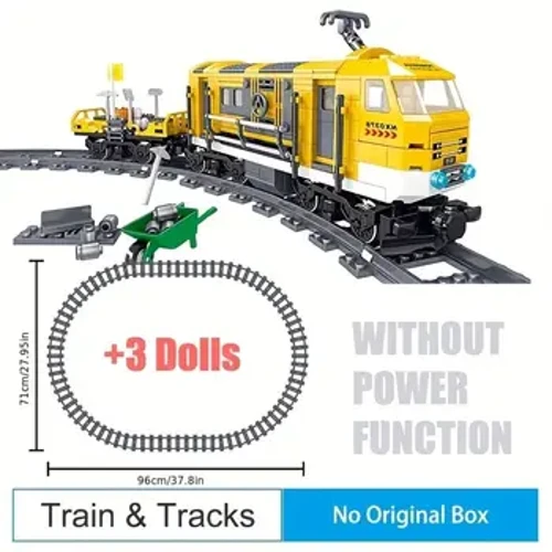 Tren elektriko teknikoen multzoak City Cargo Lurrun Trenbide Ingeniaritza Pista RC Autoak Eraikuntza-blokeak Jostailuak Haurrentzako Mutilentzako Opariak