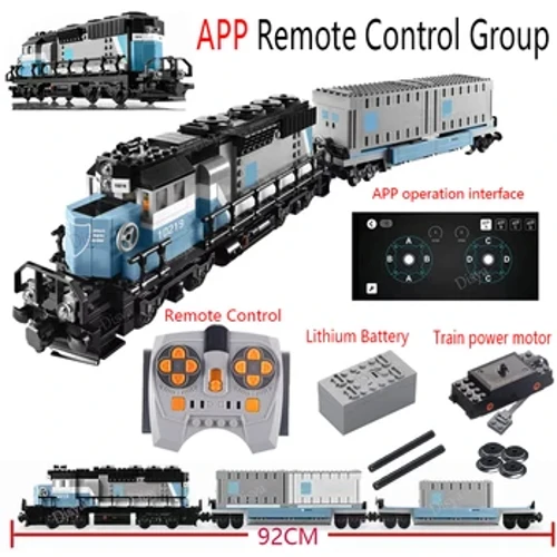 Нов 91006 1234Pcs Expert Ultimate Series Train Building Blocks APP RC воз моќен пакет железничка пруга Играчки за деца Подарок