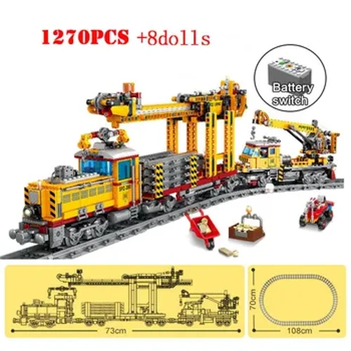 High-Tech Train Harmony City High-Speed ​​Rail Sähkömoottori Sotilasautojen Rakennuspalikat RC Rata Tiilet Lelu
