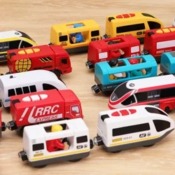 Kayu Remote Train Railway Aksesoris Remote Control Sepur Listrik Magnetik Rail Car Pas Kanggo Thomas Train Track Toys Kanggo Kids