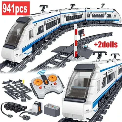 941pcs City Electric Harmony Rail Control Remote Building Blocks High-Speed ​​Rail Train Track RC Car Brick Toy Yezingane Izipho