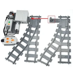 DIY Spoorschakelaar Bouwstenen Creatieve Trein Variabele Gemotoriseerde Afstandsbediening Power Functions Bricks MOC Set Vervangen Leduo