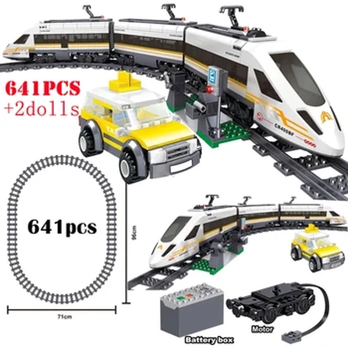 MOC RC City Railway Train Transport Series Building Blocks High-Tech Electric Rail High-Speed ​​Motor Rail Τούβλα Παιχνίδια για παιδιά Δώρα