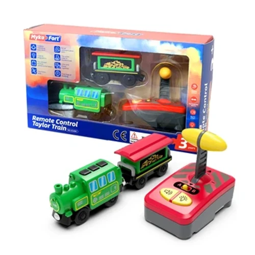 Conjunto de brinquedos de trem pequeno elétrico com controle remoto verde, conectado com trilho de madeira, presente interessante para crianças y3