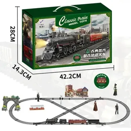 Tren de simulare Telecomanda Retro Steam Electric Control continuu al vitezei Telecomanda Tren de fumat Jucării pentru copii