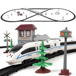 Nye jernbane elektriske tog Lekeskinner Fjernkontroll Jernbane med tog og skinner Elektriske tog Lekemodell Rc Togsett Barn