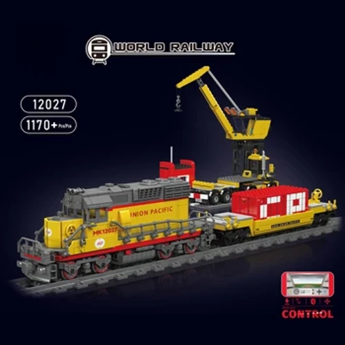 Geležinkelio traukiniai MOC EMD SD40-2 dyzelinis lokomotyvas nuotolinio valdymo traukinio geležinkelio modelis 12027PCS statybiniai blokai plytų dėlionės žaislai dovana