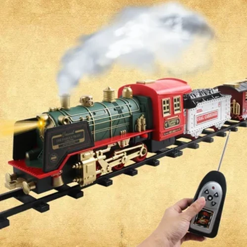 Xe lửa điều khiển từ xa Khói có đèn nhạc Giáng sinh Xe đồ chơi trẻ em