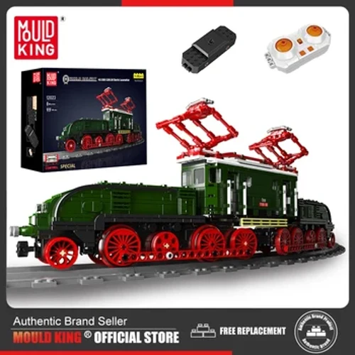 BRENIN YR WYDDGRUG 12023 Rheilffordd y Byd Locomotif Trydan Trên Adeiladu Brics Technegol RC Trydan Anrheg Pen-blwydd Trac