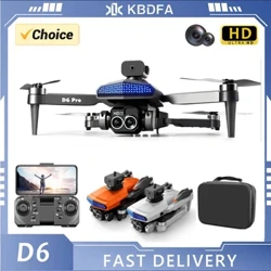 KBDFA D6 Fjernkontroll Drone 1080P High Definition Dual Camera Femsidig hindring unngåelse Optical Flow ESC Quadcopter Leker