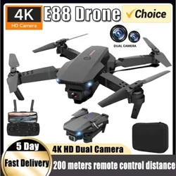 ʻO E88 Pro RC Drone hou 4K Professinal me 1080P Wide Angle Dual HD Camera Foldable RC Helicopter WIFI FPV kiʻekiʻe e paʻa i nā ʻāpana kūʻai aku.