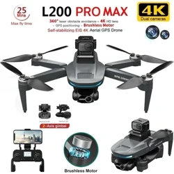 L200 PRO MAX Drone 4K 2-Axis PTZ HD Dual Camera 360° Laser Αποφυγή εμποδίων Κινητήρας χωρίς ψήκτρες GPS 5G WIFI RC FPV Quadcopter Toy
