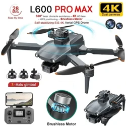 L600 PRO MAX GPS Drone Professional 4K 3-Axis PTZ HD Dual Camera Avoidance Obstacle Engine 5G WIFI RC Quadcopter Toys